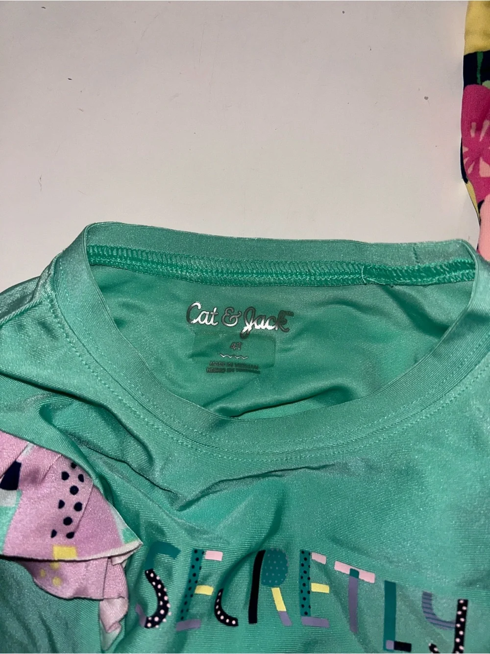Cat & Jack Girls Mermaid Swim Set with Rainbow and Purple Accents